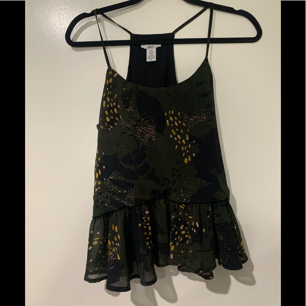 Bar III peplum sleeveless top medium